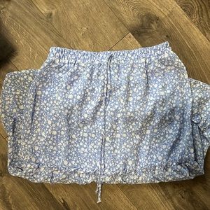 Blue and white midi skirt